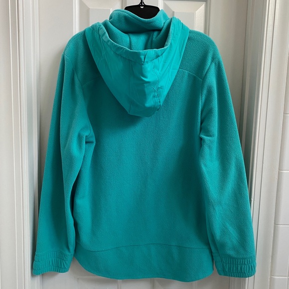 Teal Hooded Men's fleece hoodie - Picture 2 of 3